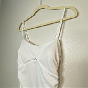 Stretchy white mini dress